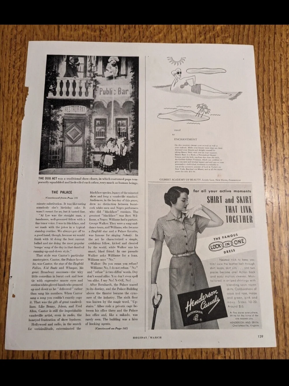 1950- Knox Boxer Fawn Gentleman's Fine Hats & Henderson Casual Magazine Ad